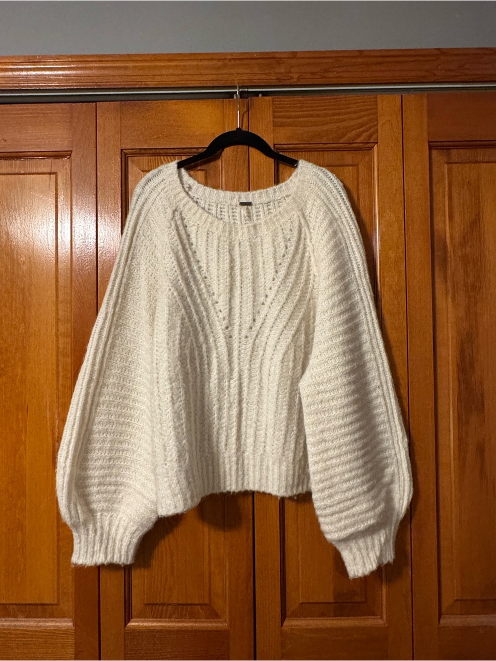 Free People Cozy Cream Cable Knit Women's Sweater